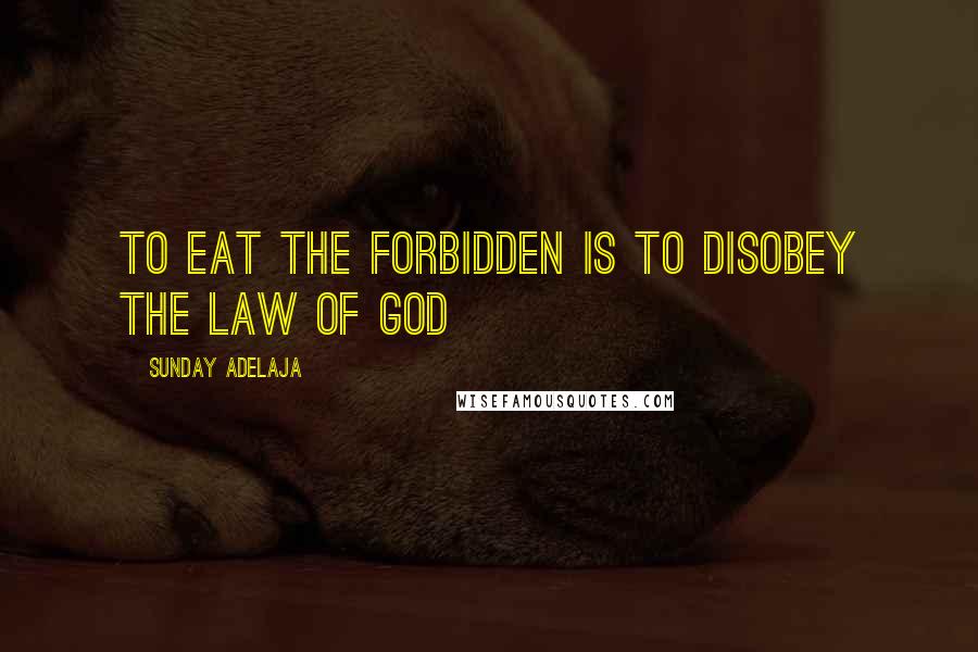 Sunday Adelaja Quotes: To eat the forbidden is to disobey the law of God