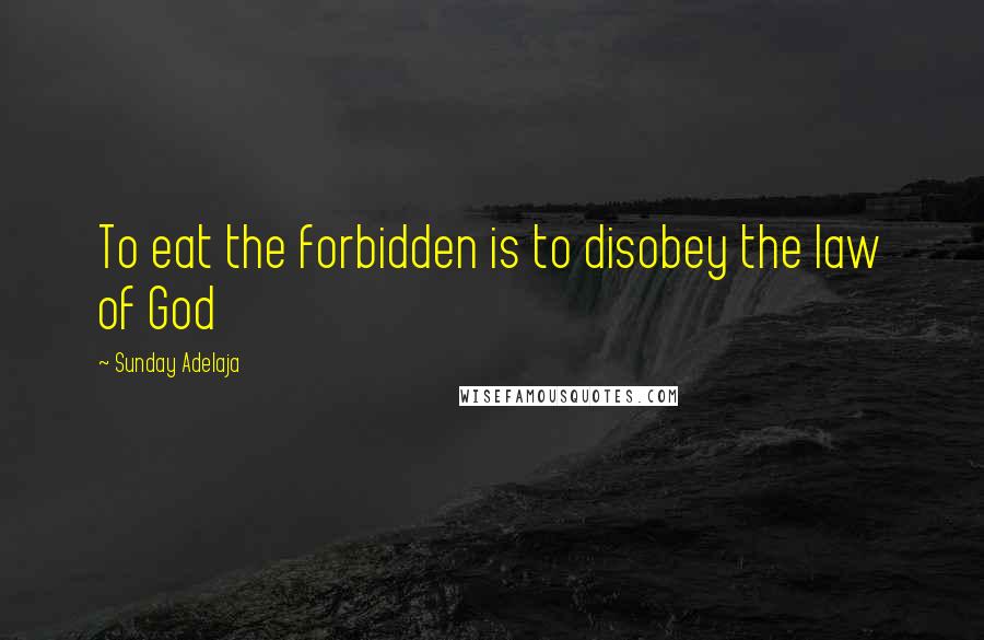 Sunday Adelaja Quotes: To eat the forbidden is to disobey the law of God