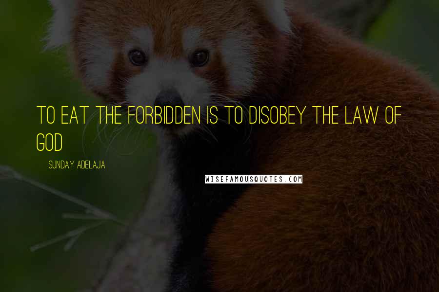 Sunday Adelaja Quotes: To eat the forbidden is to disobey the law of God
