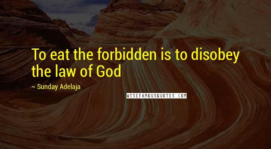 Sunday Adelaja Quotes: To eat the forbidden is to disobey the law of God