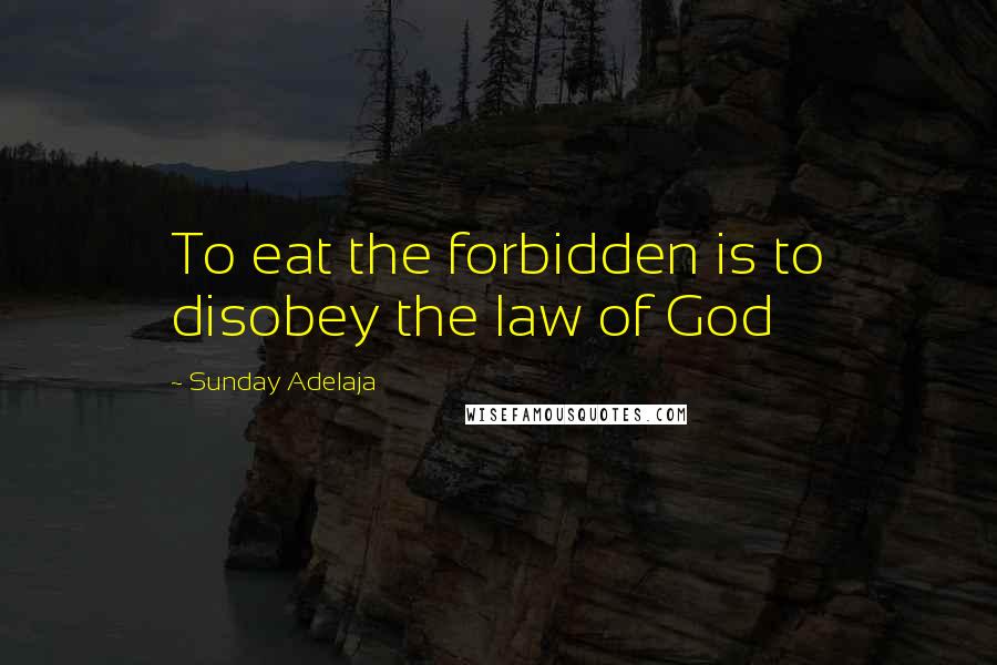Sunday Adelaja Quotes: To eat the forbidden is to disobey the law of God