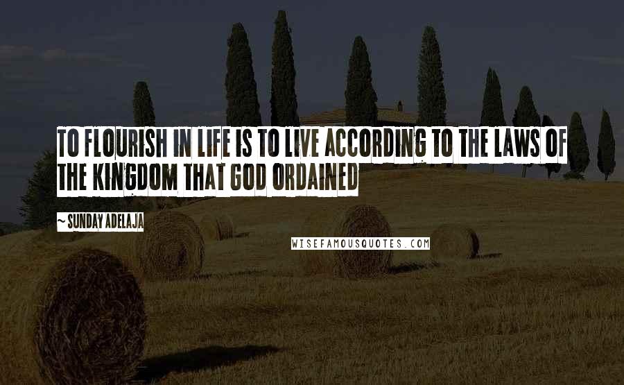 Sunday Adelaja Quotes: To flourish in life is to live according to the laws of the kingdom that God ordained