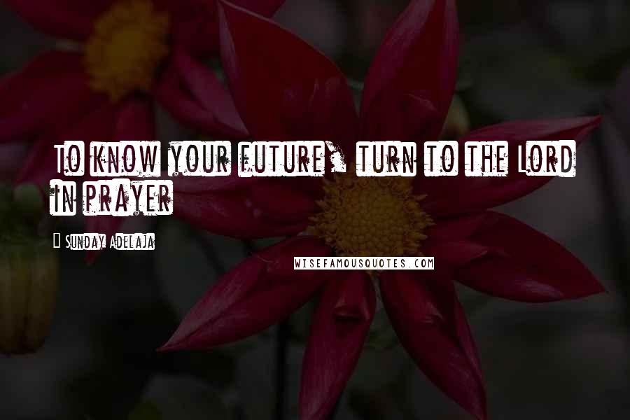 Sunday Adelaja Quotes: To know your future, turn to the Lord in prayer