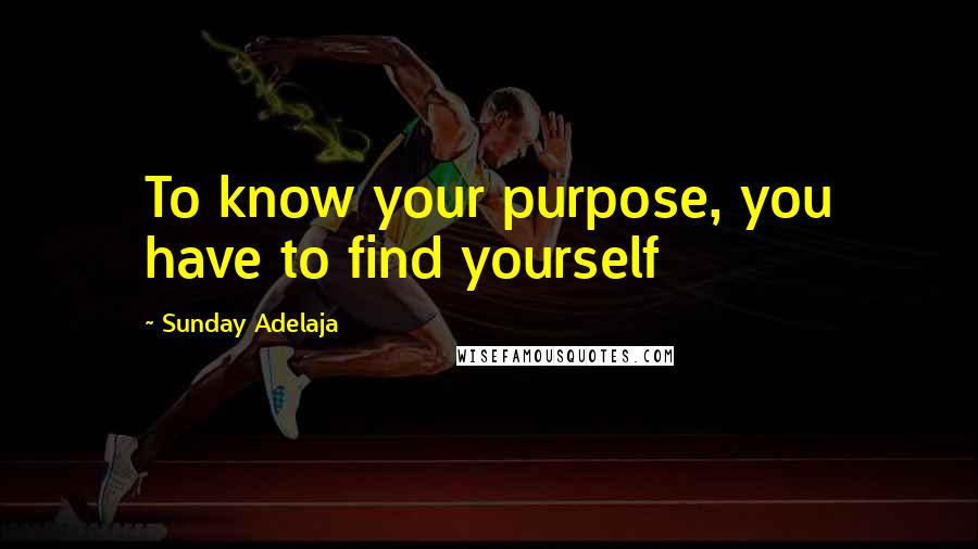 Sunday Adelaja Quotes: To know your purpose, you have to find yourself