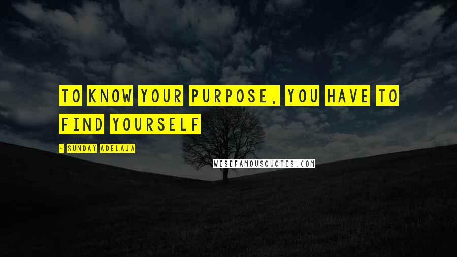 Sunday Adelaja Quotes: To know your purpose, you have to find yourself