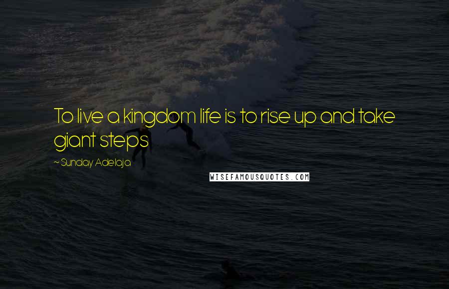 Sunday Adelaja Quotes: To live a kingdom life is to rise up and take giant steps