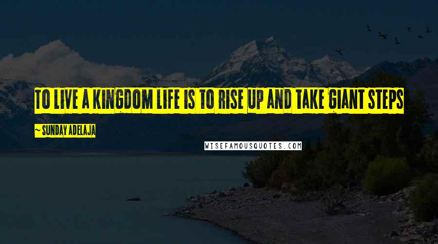 Sunday Adelaja Quotes: To live a kingdom life is to rise up and take giant steps