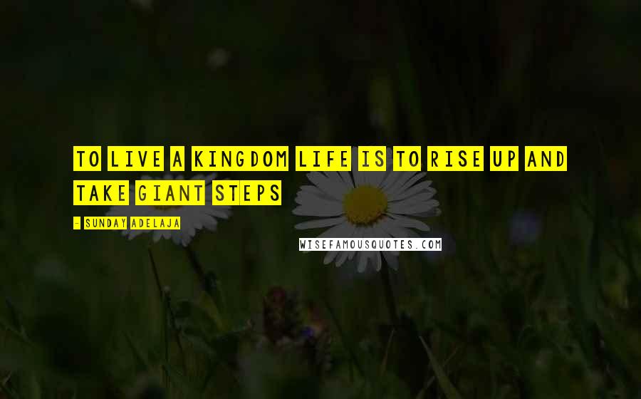 Sunday Adelaja Quotes: To live a kingdom life is to rise up and take giant steps