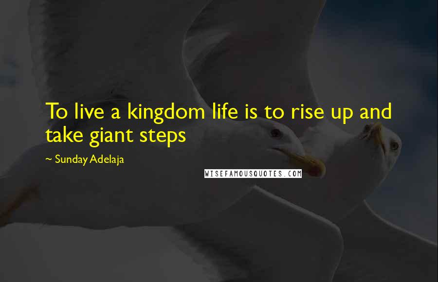 Sunday Adelaja Quotes: To live a kingdom life is to rise up and take giant steps