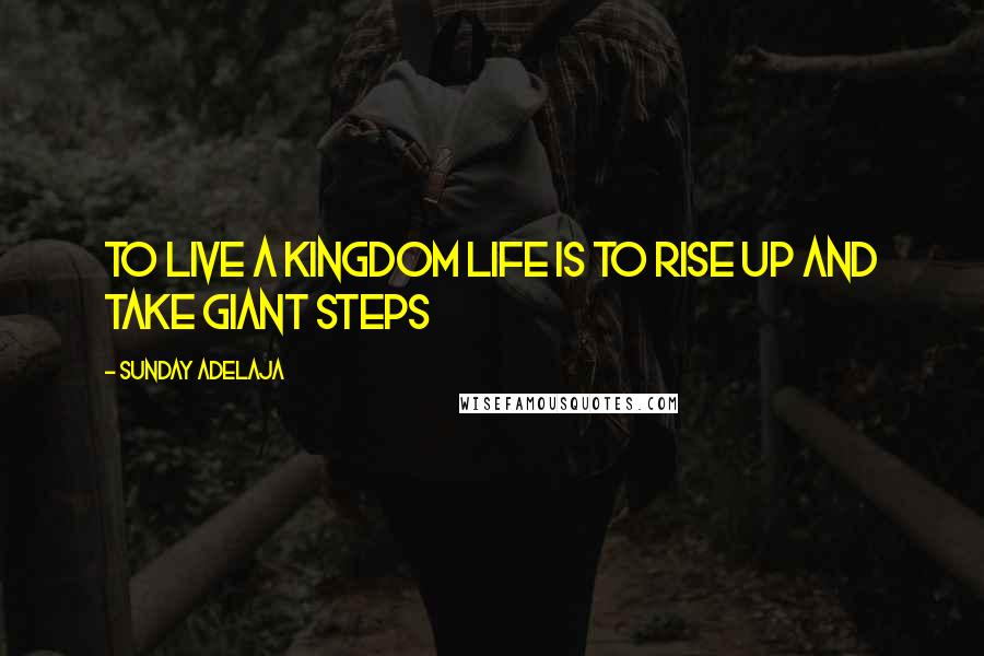 Sunday Adelaja Quotes: To live a kingdom life is to rise up and take giant steps