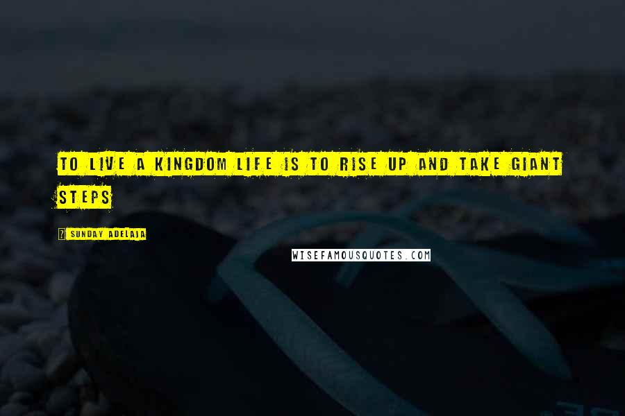 Sunday Adelaja Quotes: To live a kingdom life is to rise up and take giant steps