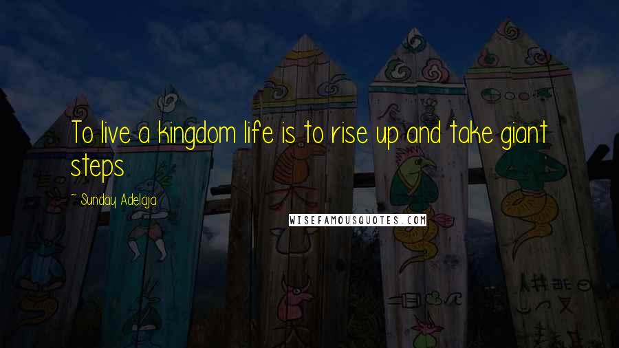 Sunday Adelaja Quotes: To live a kingdom life is to rise up and take giant steps