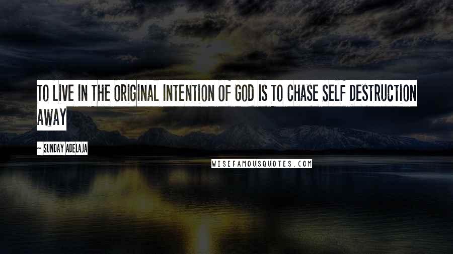 Sunday Adelaja Quotes: To Live In The Original Intention Of God Is To Chase Self Destruction Away