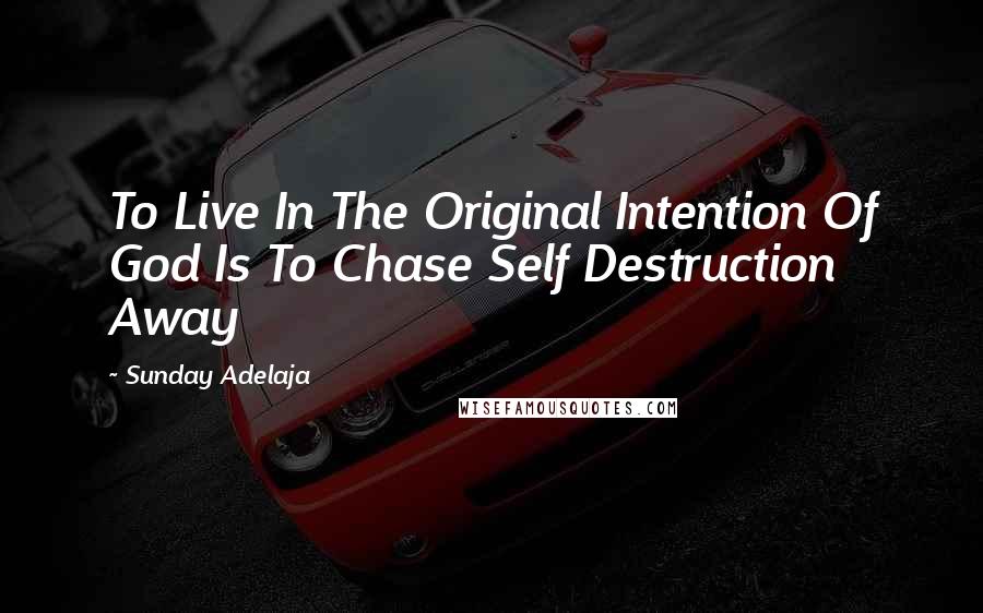 Sunday Adelaja Quotes: To Live In The Original Intention Of God Is To Chase Self Destruction Away