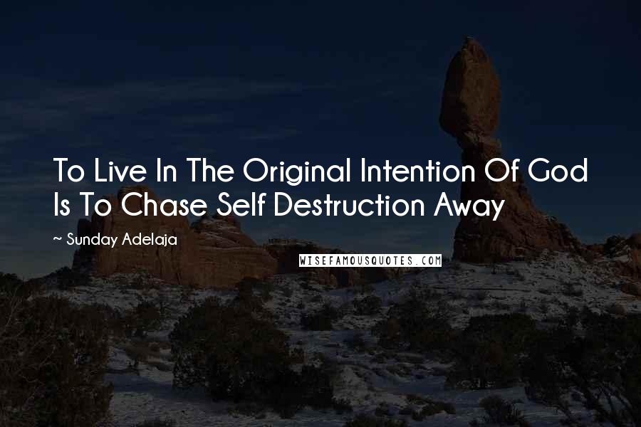 Sunday Adelaja Quotes: To Live In The Original Intention Of God Is To Chase Self Destruction Away