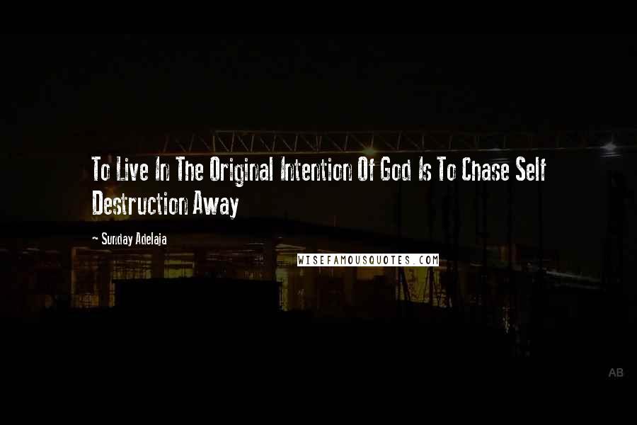Sunday Adelaja Quotes: To Live In The Original Intention Of God Is To Chase Self Destruction Away