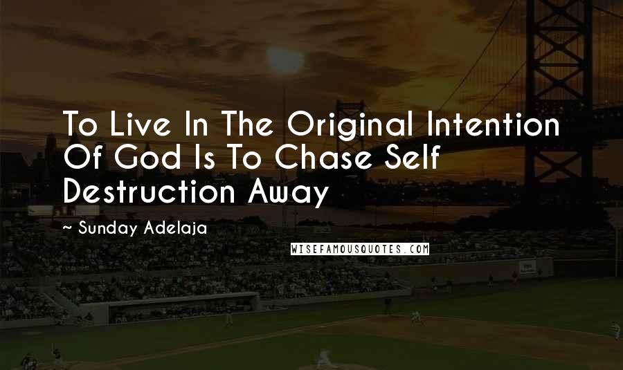 Sunday Adelaja Quotes: To Live In The Original Intention Of God Is To Chase Self Destruction Away