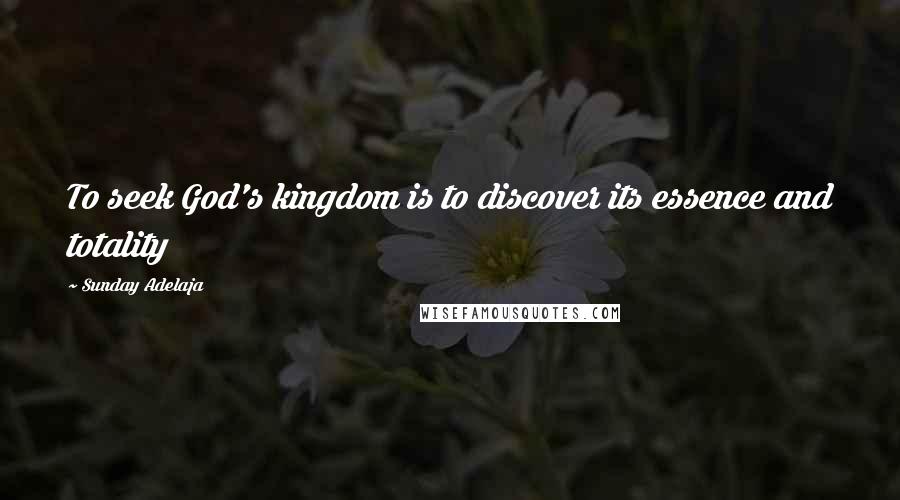 Sunday Adelaja Quotes: To seek God's kingdom is to discover its essence and totality