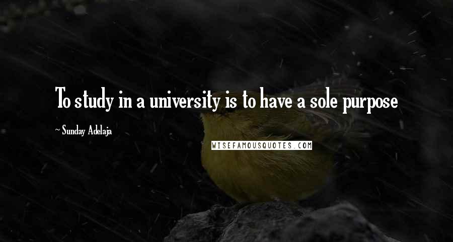 Sunday Adelaja Quotes: To study in a university is to have a sole purpose