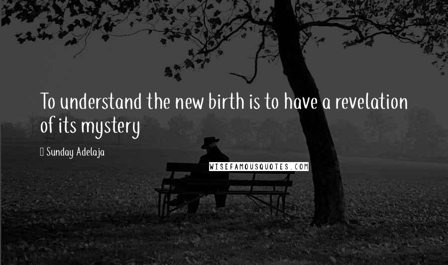 Sunday Adelaja Quotes: To understand the new birth is to have a revelation of its mystery