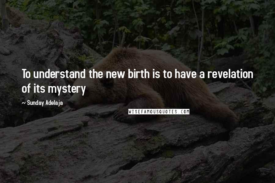 Sunday Adelaja Quotes: To understand the new birth is to have a revelation of its mystery
