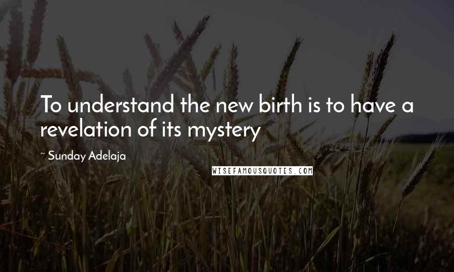 Sunday Adelaja Quotes: To understand the new birth is to have a revelation of its mystery