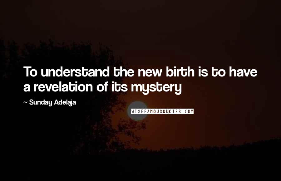 Sunday Adelaja Quotes: To understand the new birth is to have a revelation of its mystery