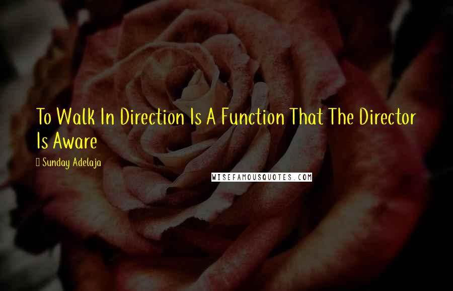 Sunday Adelaja Quotes: To Walk In Direction Is A Function That The Director Is Aware