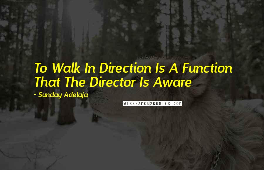 Sunday Adelaja Quotes: To Walk In Direction Is A Function That The Director Is Aware