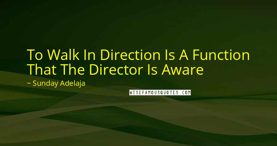 Sunday Adelaja Quotes: To Walk In Direction Is A Function That The Director Is Aware