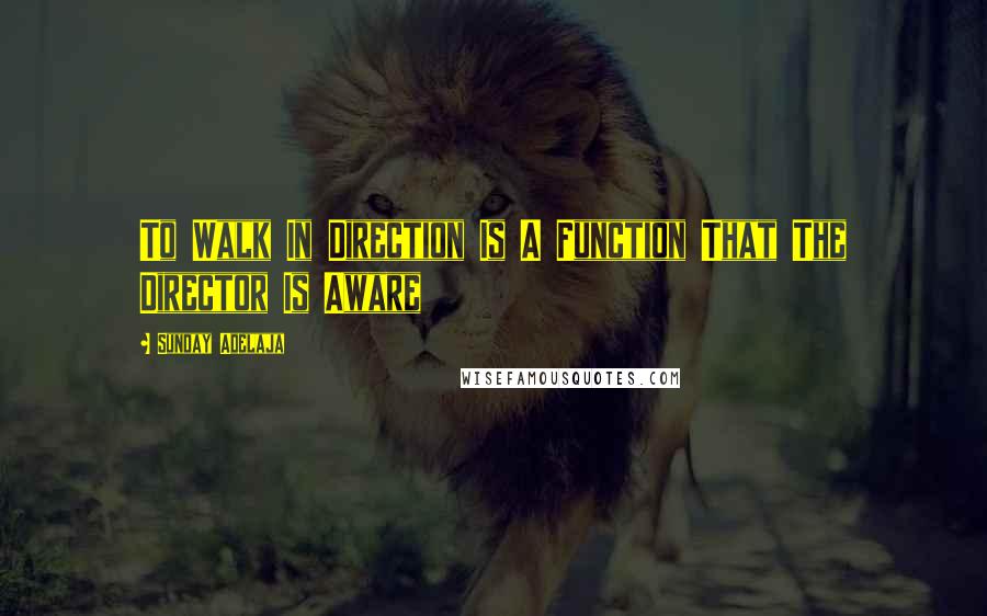 Sunday Adelaja Quotes: To Walk In Direction Is A Function That The Director Is Aware