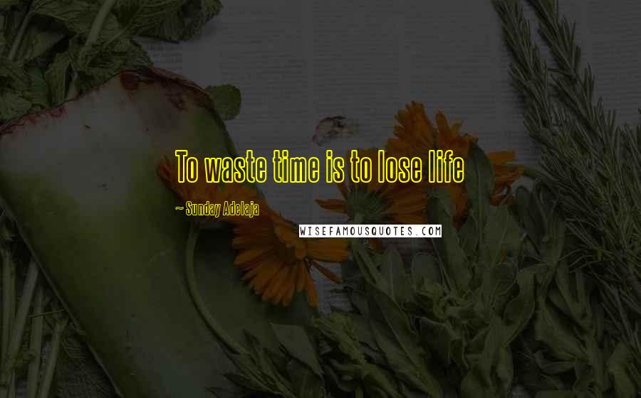 Sunday Adelaja Quotes: To waste time is to lose life