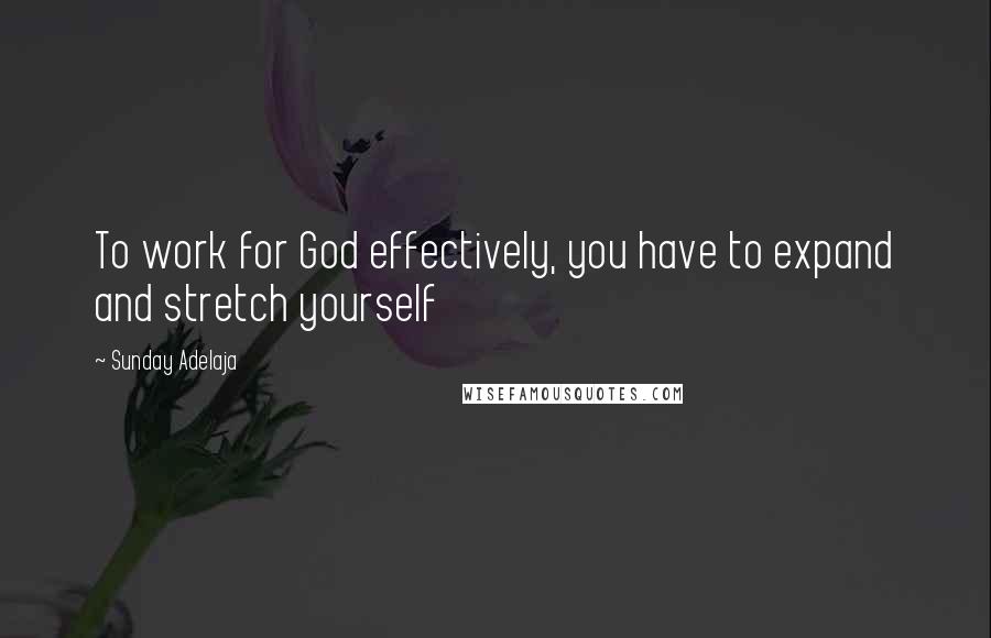 Sunday Adelaja Quotes: To work for God effectively, you have to expand and stretch yourself