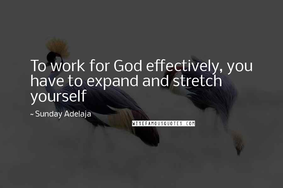 Sunday Adelaja Quotes: To work for God effectively, you have to expand and stretch yourself