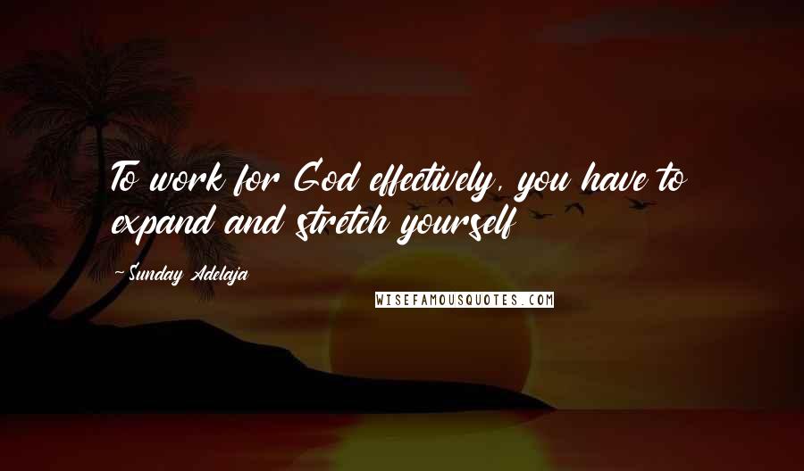 Sunday Adelaja Quotes: To work for God effectively, you have to expand and stretch yourself
