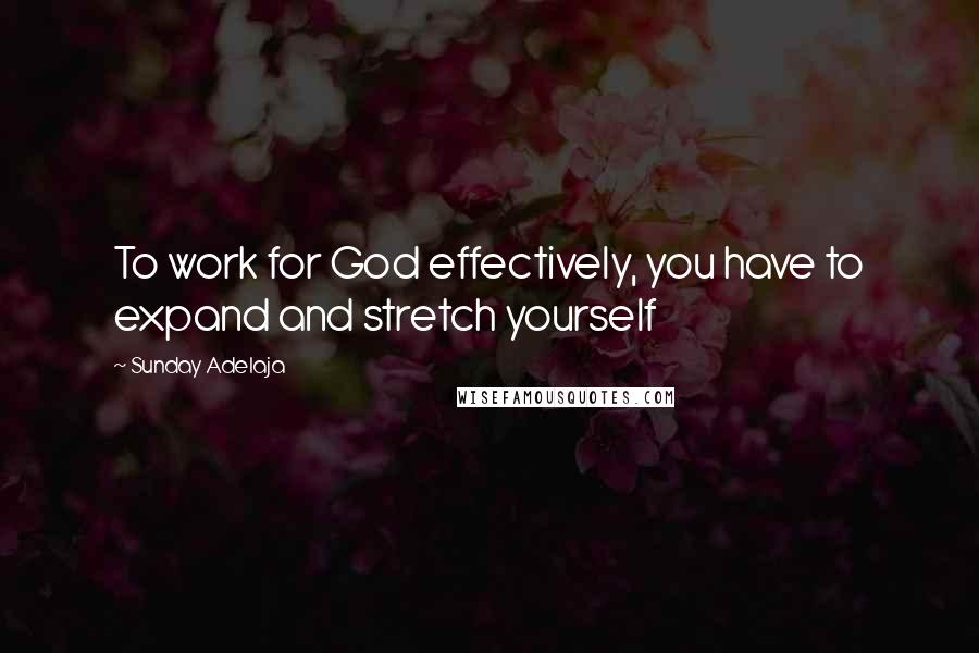 Sunday Adelaja Quotes: To work for God effectively, you have to expand and stretch yourself