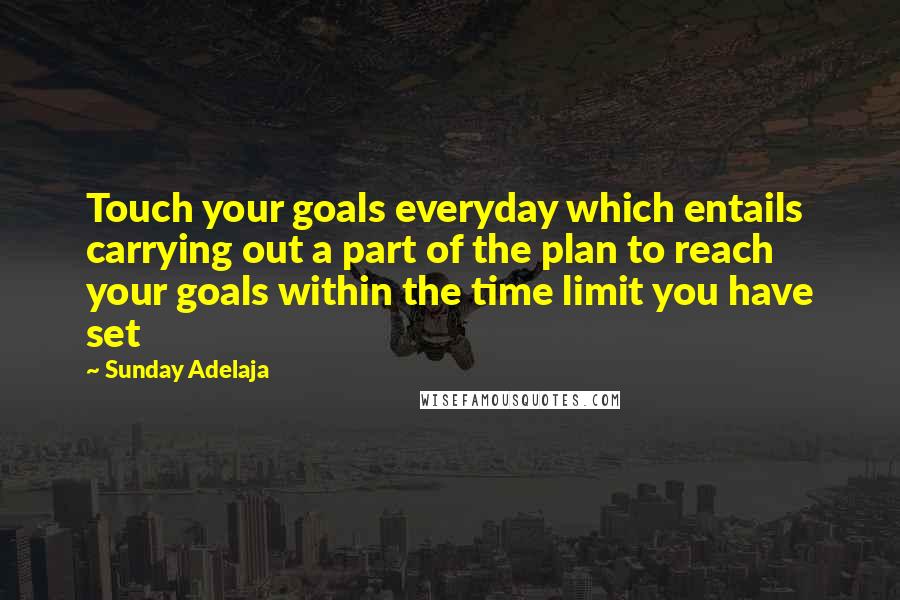 Sunday Adelaja Quotes: Touch your goals everyday which entails carrying out a part of the plan to reach your goals within the time limit you have set