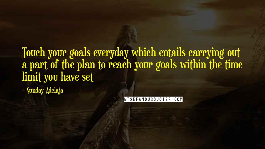 Sunday Adelaja Quotes: Touch your goals everyday which entails carrying out a part of the plan to reach your goals within the time limit you have set