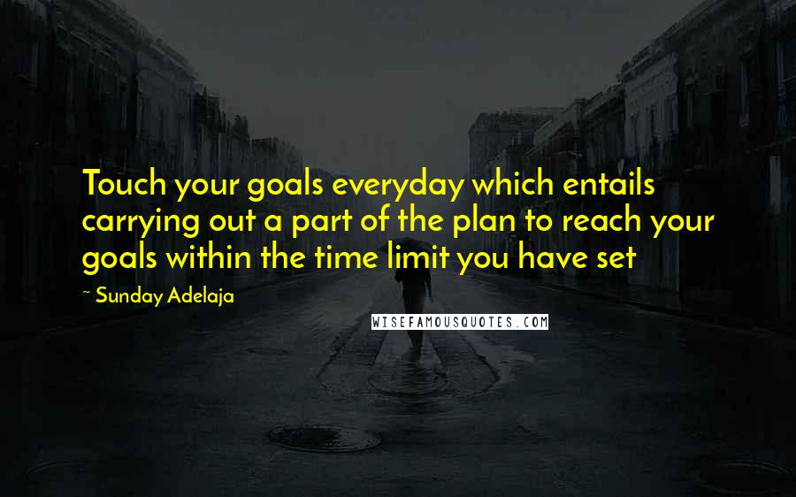 Sunday Adelaja Quotes: Touch your goals everyday which entails carrying out a part of the plan to reach your goals within the time limit you have set