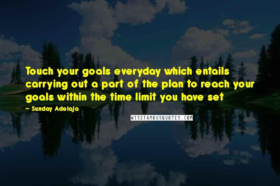 Sunday Adelaja Quotes: Touch your goals everyday which entails carrying out a part of the plan to reach your goals within the time limit you have set