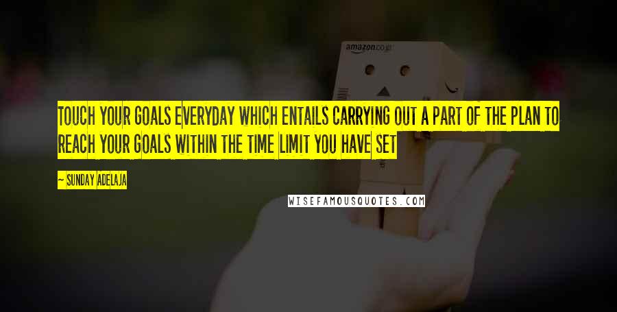 Sunday Adelaja Quotes: Touch your goals everyday which entails carrying out a part of the plan to reach your goals within the time limit you have set