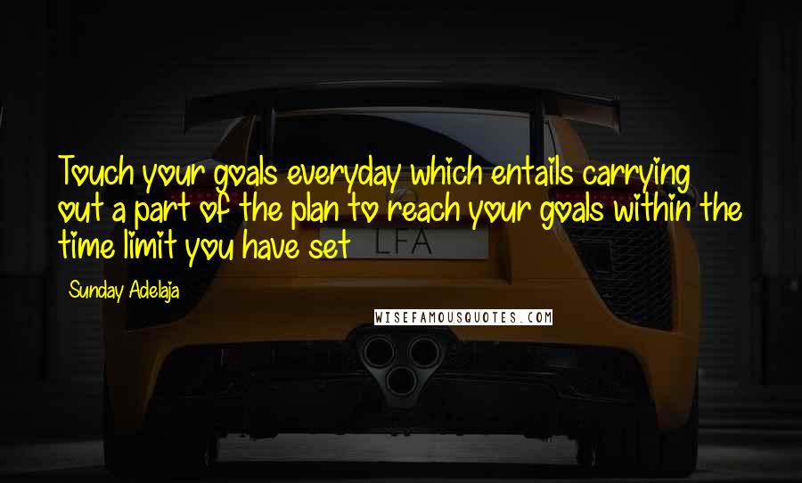 Sunday Adelaja Quotes: Touch your goals everyday which entails carrying out a part of the plan to reach your goals within the time limit you have set