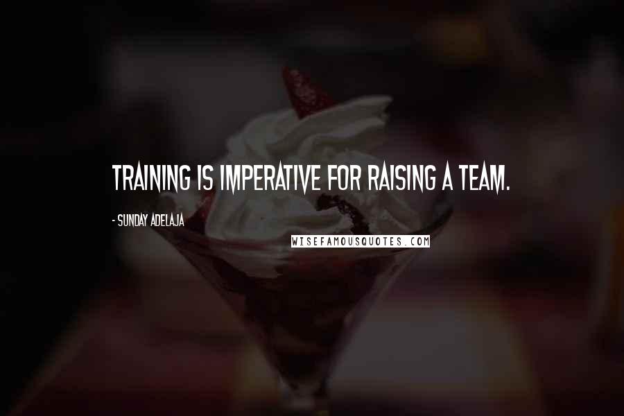 Sunday Adelaja Quotes: Training is imperative for raising a team.