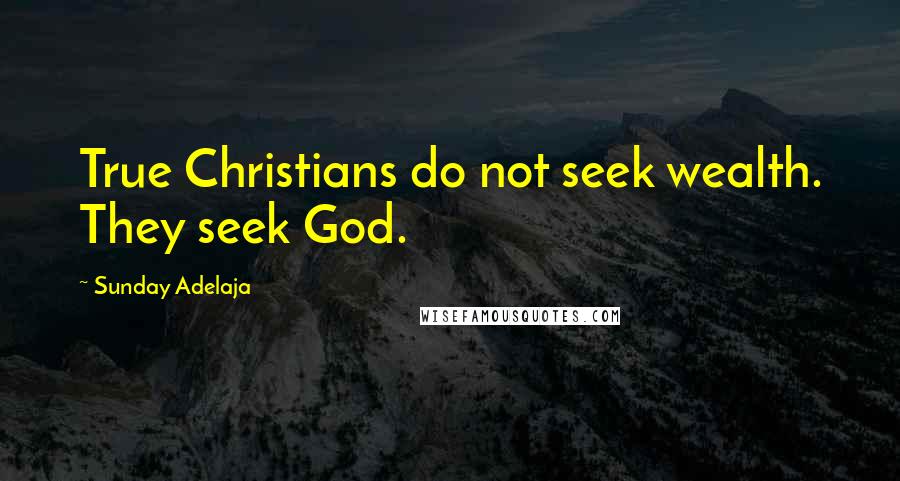 Sunday Adelaja Quotes: True Christians do not seek wealth. They seek God.