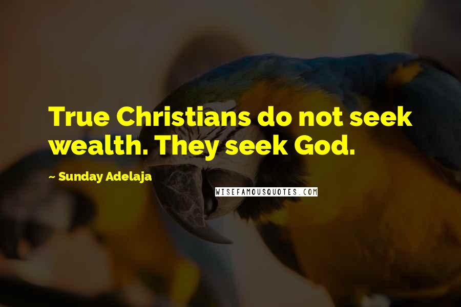 Sunday Adelaja Quotes: True Christians do not seek wealth. They seek God.