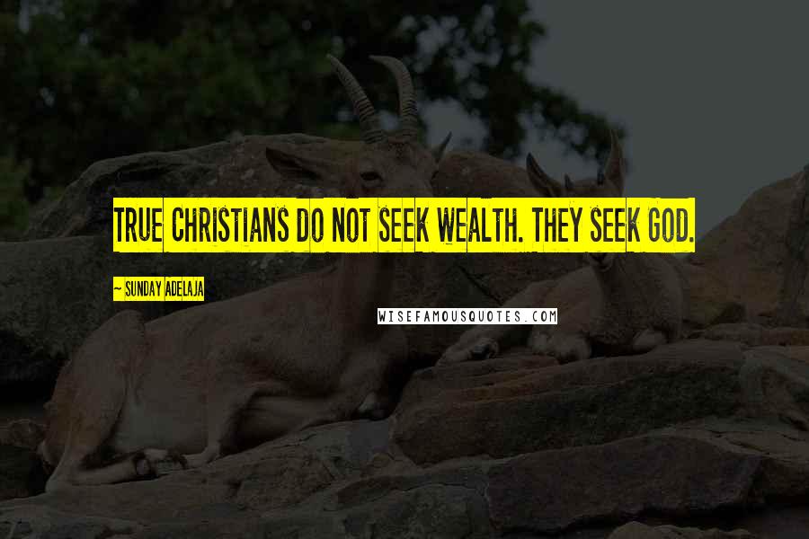 Sunday Adelaja Quotes: True Christians do not seek wealth. They seek God.