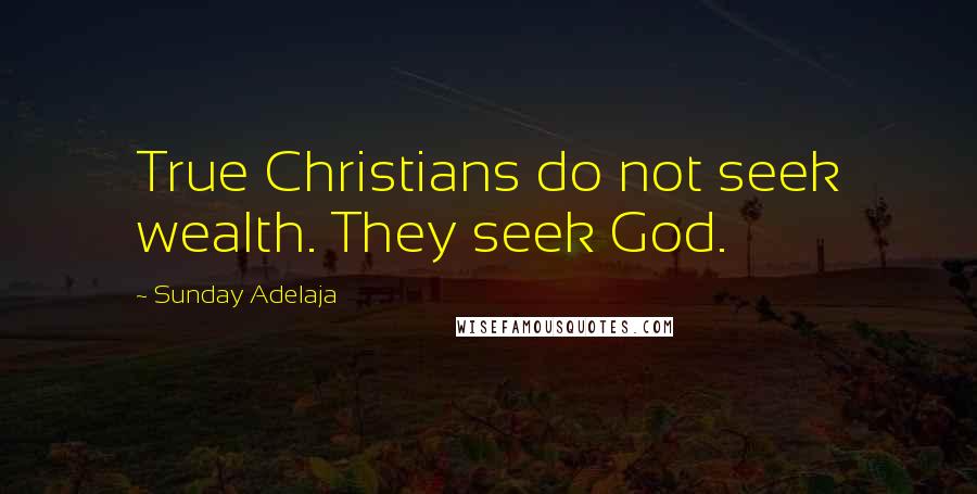 Sunday Adelaja Quotes: True Christians do not seek wealth. They seek God.