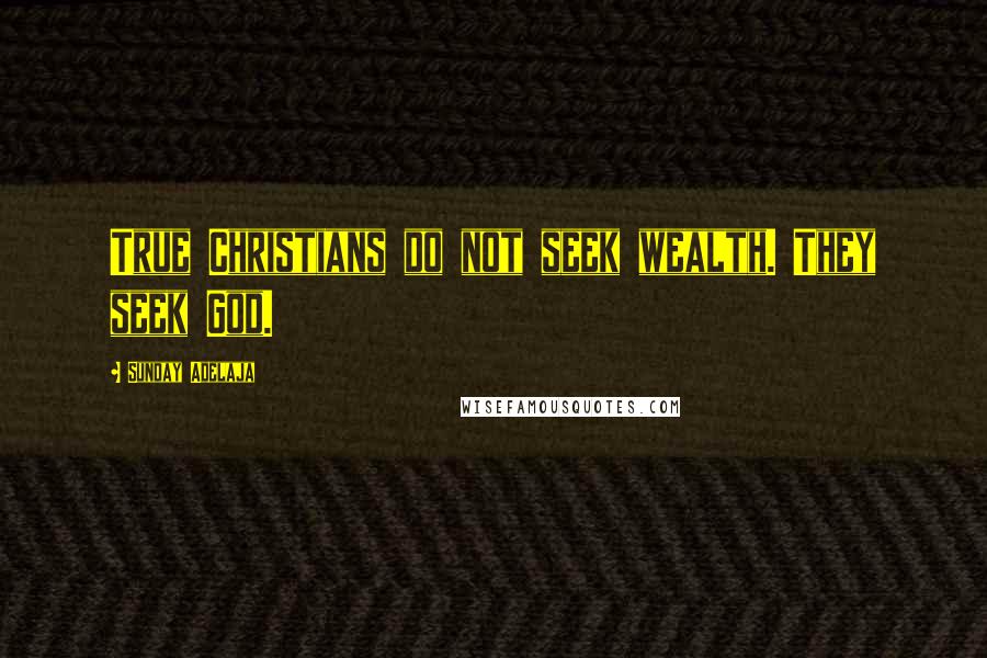 Sunday Adelaja Quotes: True Christians do not seek wealth. They seek God.