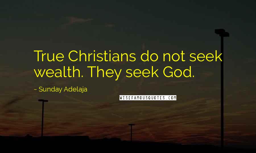 Sunday Adelaja Quotes: True Christians do not seek wealth. They seek God.