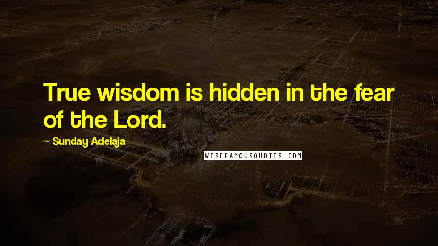 Sunday Adelaja Quotes: True wisdom is hidden in the fear of the Lord.